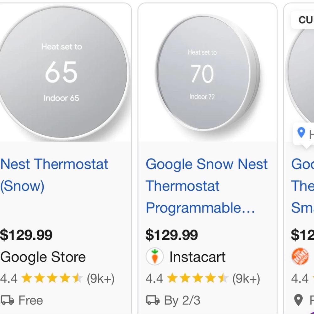 Google Nest Thermostat - Snow